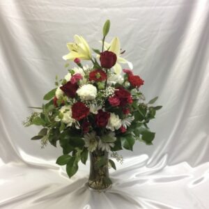 White lily red roses G1-42068
