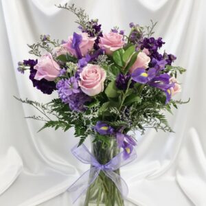 Pink roses and Lilac supplemental flowers G1-42060PL_