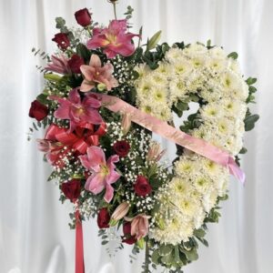 White Lilys open heart  G1-42027RW