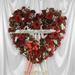 Red and white open heart G1-42027RW