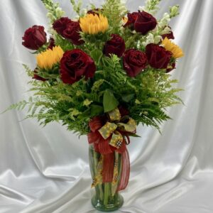 Sunny Love red roses & sunflowers G1-42041RS
