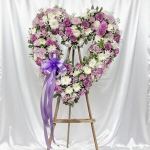 Purple white and pink open heart  G1-42027P