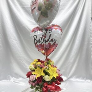 Bright Love yellow Lyli pink red and yellow carnation G1-42046 flowers