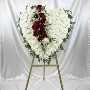Solid heart standing spray G1-42026WR