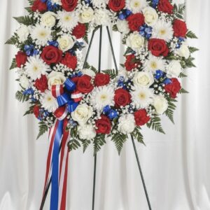 Red white & blue standing wreath  G1-42029RWB